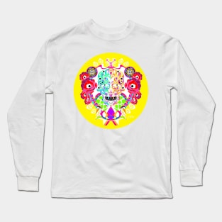 game of life in a tree of marvelous colors in deadly mexican ecopop art Long Sleeve T-Shirt